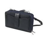 Quo Vadis - Sac - Satiny - Bleu marine - 20x12,5x5 cm Cuir pleine fleur de vachette - 2 compartiment(s) - Avec bandoulière