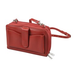 Quo Vadis - Sac - Satiny - Rouge - 20x12,5x5 cm - Cuir pleine fleur de vachette - 2 compartiment(s) - Avec bandoulière