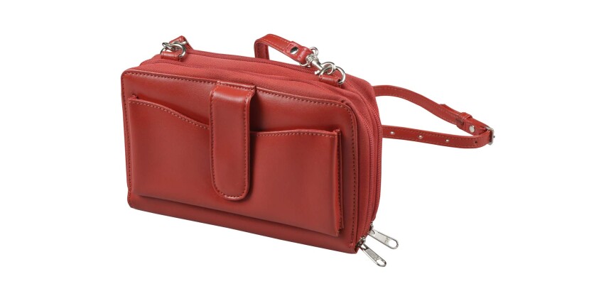 Quo Vadis - Sac - Satiny - Rouge - 20x12,5x5 cm Cuir pleine fleur de vachette - 2 compartiment(s) - Avec bandoulière