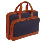 Quo Vadis - Sacoche - S1829 - Bleu brique - 39x28x11 cm Cuir pleine fleur de vachette - 2 compartiment(s) - Avec bandoulière et poignée