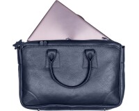 Quo Vadis - Sacoche large - Goya - Bleu - 42x28x9 cm - Cuir pleine fleur de vachette - 3 compartiment(s) - Avec bandoulière et poignée