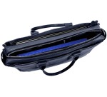 Quo Vadis - Sacoche large - Goya - Bleu - 42x28x9 cm - Cuir pleine fleur de vachette - 3 compartiment(s) - Avec bandoulière et poignée