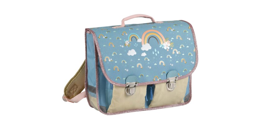 Quo Vadis - Cartable scolaire - Louise & Arthur - Multicolore - 38x30x14 cm - Toile (polyester) - 2 compartiment(s) - Avec bretelles et poignée