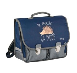 Quo Vadis - Cartable scolaire - Shaman - Bleu - 38x30x14 cm Toile (polyester) - 2 compartiment(s) - Avec bretelles et poignée