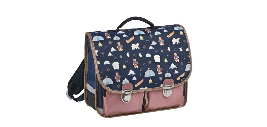 Quo Vadis - Cartable scolaire - Louise & Arthur - Inuit - 38x30x14 cm Toile (polyester) - 2 compartiment(s) - Avec bretelles et poignée