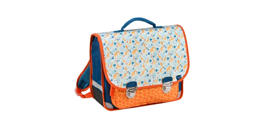 Quo Vadis - Cartable scolaire - Animascot - Girafe - 36x30x14 cm Toile (polyester) - 2 compartiment(s) - Avec bretelles et poignée