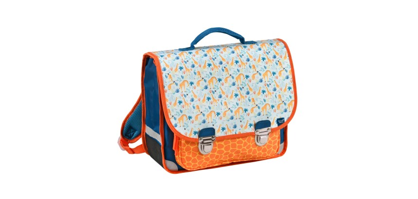 Quo Vadis - Cartable scolaire - Animascot - Girafe - 36x30x14 cm Toile (polyester) - 2 compartiment(s) - Avec bretelles et poignée
