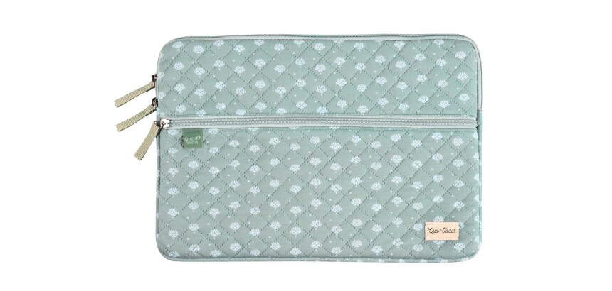 Quo Vadis - Housse ordinateur - Constance - Vert - 34x23,5x2,5 cm Toile (effet tissé) - 2 compartiment(s)
