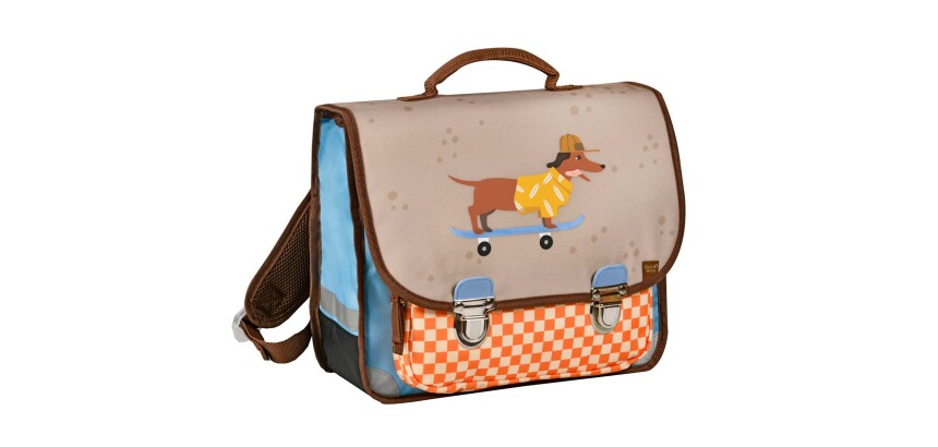 Quo Vadis - Cartable scolaire - Animascot - Chien - 36x30x14 cm Toile (polyester) - 2 compartiment(s) - Avec bretelles et poignée