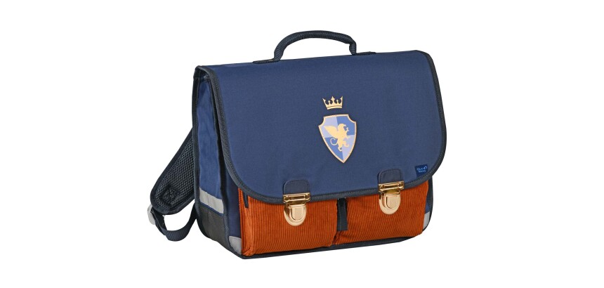 Quo Vadis - Cartable scolaire - Louise & Arthur - Chevalier - 38x30x14 cm Toile (polyester) - 2 compartiment(s) - Avec bretelles et poignée