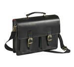Quo Vadis - Sacoche cartable - Rangers - Noir - 38x28,5x5 cm - Cuir pleine fleur de buffle - 3 compartiment(s)