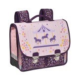 Quo Vadis - Cartable scolaire - Louise & Arthur - Multicolore - 38x30x14 cm - Toile (polyester) - 2 compartiment(s) - Avec bretelles et poignée