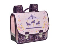 Quo Vadis - Cartable scolaire - Louise & Arthur - carrousel - 38x30x14 cm Toile (polyester) - 2 compartiment(s) - Avec bretelles et poignée