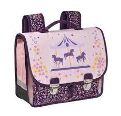 Quo Vadis - Cartable scolaire - Louise & Arthur - carrousel - 38x30x14 cm Toile (polyester) - 2 compartiment(s) - Avec bretelles et poignée