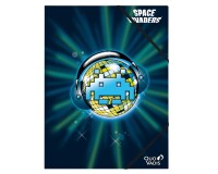 Quo Vadis - Chemise 3 rabats élastique - Space invaders - Blanc - 24x32 cm - par 10
