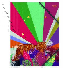 Quo Vadis - Chemise 3 rabats élastique - Fantaisie - Blanc - 24x32 cm