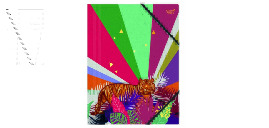 Quo Vadis - Chemise 3 rabats élastique - Fantaisie - Blanc - 24x32 cm