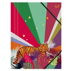 Quo Vadis - Chemise 3 rabats élastique - Jungle spirit - Arc en ciel - 24x32 cm