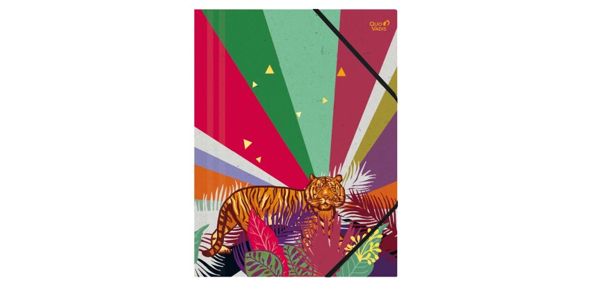 Quo Vadis - Chemise 3 rabats élastique - Jungle spirit - Arc en ciel - 24x32 cm