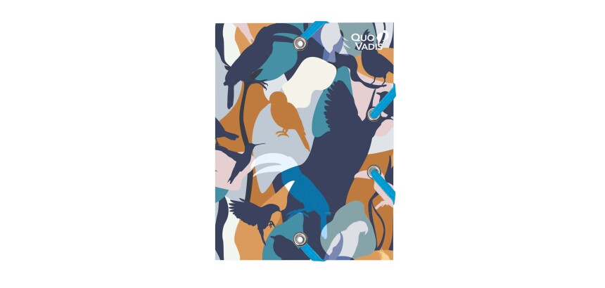 Quo Vadis - Chemise 3 rabats élastique - Jungle spirit - Oiseaux - 12x16 cm