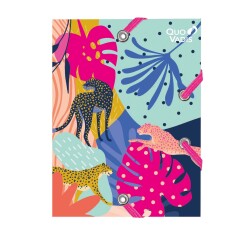 Quo Vadis - Chemise 3 rabats élastique - Jungle spirit - Memphis - 12x16 cm