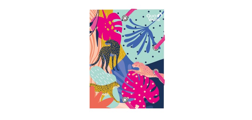 Quo Vadis - Chemise 3 rabats élastique - Jungle spirit - Memphis - 12x16 cm