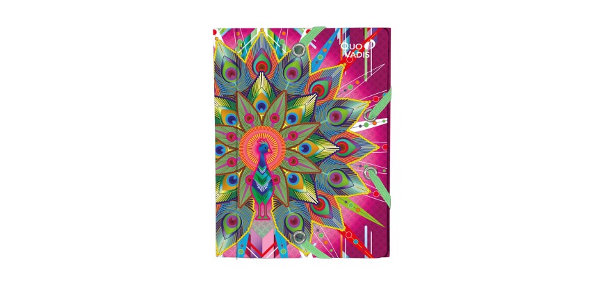 Quo Vadis - Chemise 3 rabats élastique - Catalina Estrada - Paon - 12x16 cm