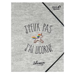Quo Vadis - Chemise 3 rabats élastique - Shaman - Licorne - 24x32 cm