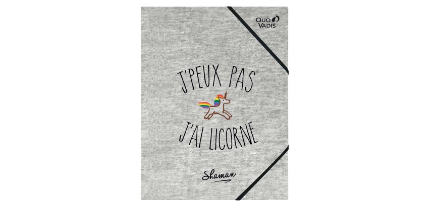 Quo Vadis - Chemise 3 rabats élastique - Shaman - Licorne - 24x32 cm