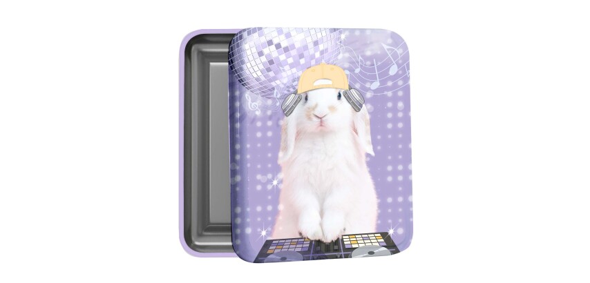 Quo Vadis - Boîte métal - Mes potes à pattes mignons - Lapin - 8x10x2,5 cm Métal