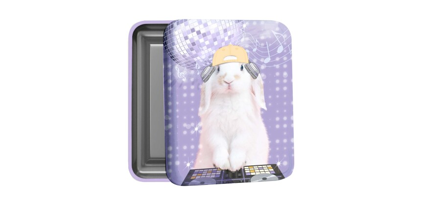 Quo Vadis - Boîte métal - Mes potes à pattes mignons - Lapin - 8x10x2,5 cm Métal