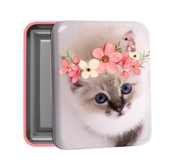 Quo Vadis - Boîte métal - Mes potes à pattes mignons - Chat - 8x10x2,5 cm Métal