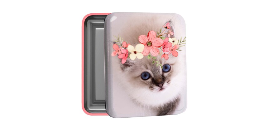 Quo Vadis - Boîte métal - Mes potes à pattes mignons - Chat - 8x10x2,5 cm Métal