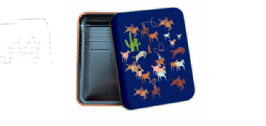 Quo Vadis - Boîte métal - Louise & Arthur - Cowboy - 8x10x2,5 cm Métal