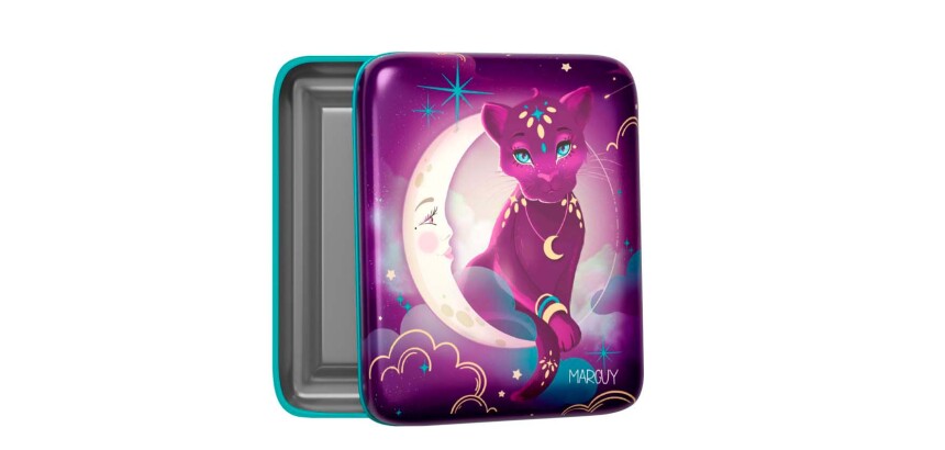 Quo Vadis - Boîte métal - Marguy Enfants - panthere lune - 8x10x2,5 cm Métal