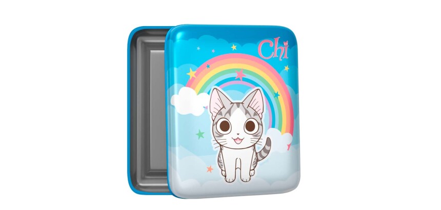 Quo Vadis - Boîte métal - Chi - arc en ciel multi chat - 8x10x2,5 cm Métal