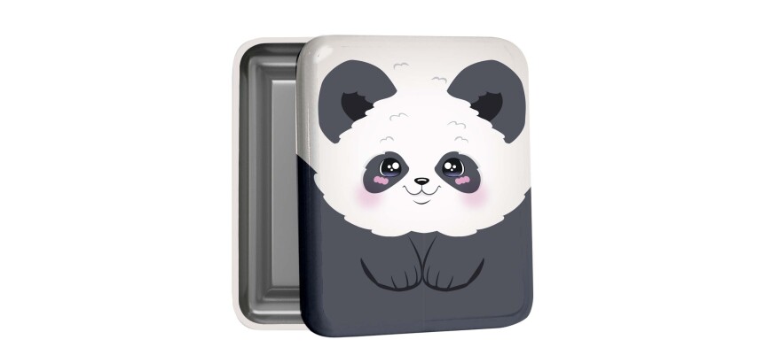 Quo Vadis - Boîte métal - Kawaii - Panda - 8x10x2,5 cm Métal