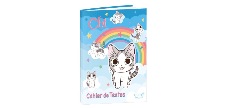 Quo Vadis - Cahier de textes - Français - Chi - arc en ciel multi chat - Journalier - 15x21 cm