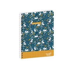 Quo Vadis - Cahier de textes - Spiralé - Français - Animascot - Lapin - Journalier - 15x21 cm