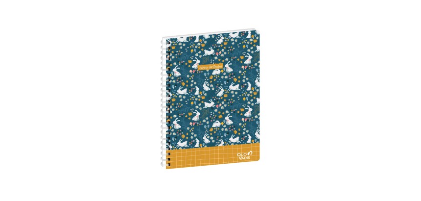 Quo Vadis - Cahier de textes - Spiralé - Français - Animascot - Lapin - Journalier - 15x21 cm