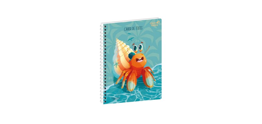 Quo Vadis - Cahier de textes - Spiralé - Français - Marguy Enfants - Bernard l'ermite - Journalier - 15x21 cm