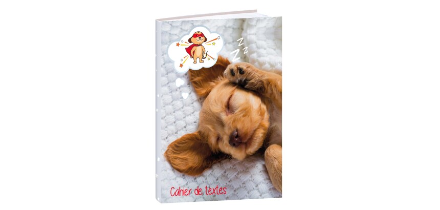 Quo Vadis - Cahier de textes - Français - Mes potes à pattes mignons - Chien - Journalier - 15x21 cm