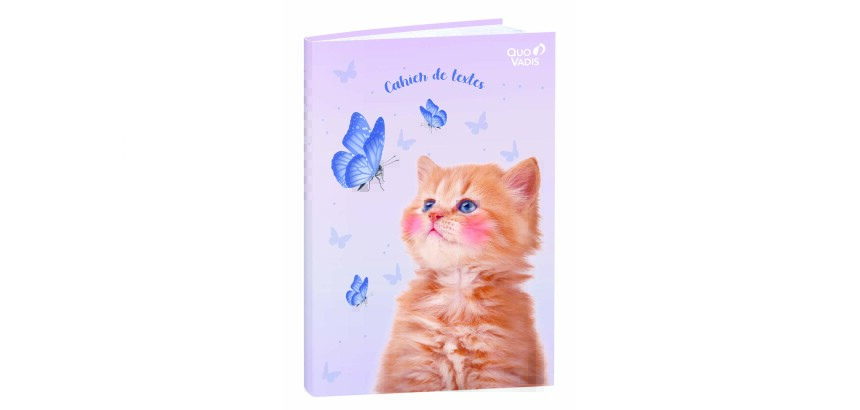 Quo Vadis - Cahier de textes - Français - Mes potes à pattes mignons - Chat papillon - Journalier - 15x21 cm