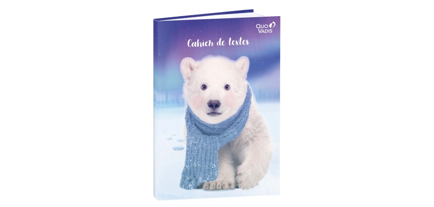 Quo Vadis - Cahier de textes - Français - Mes potes à pattes mignons - Ourson boreal - Journalier - 15x21 cm