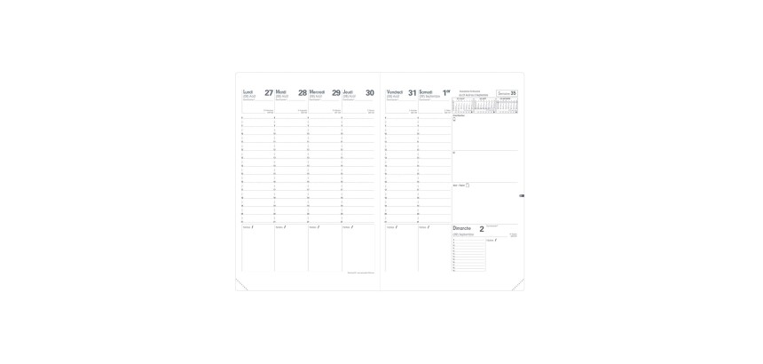 Quo Vadis - Recharge Agenda 16 mois - 2025-2026 - Planning SD - Semainier Planning - Français - 16 mois de septembre à décembre - 18x24 cm