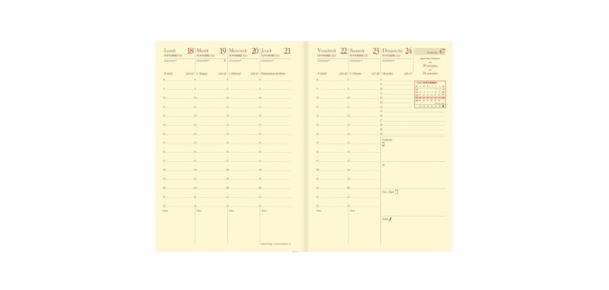 Quo Vadis - Recharge Agenda - 2027 - Affaires Prestige - Semainier Planning - Français - 14 mois de décembre à janvier - 10x15 cm Papier Clairefontaine ivoire -