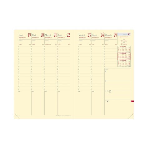 Agenda Semainier Ministre Prestige Recharge Quo Vadis - Français - 13 mois de Déc/Déc - 16x24 cm