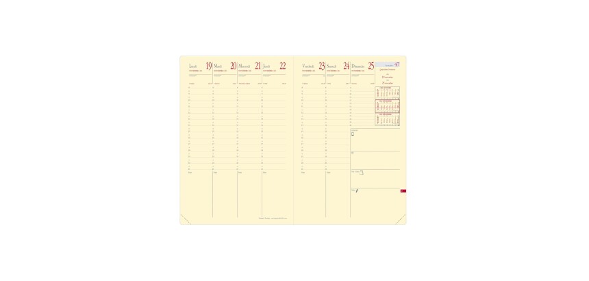 Quo Vadis - Recharge Agenda - 2027 - Ministre Prestige - Semainier Planning - Français - 14 mois de décembre à janvier - 16x24 cm Papier Clairefontaine ivoire -