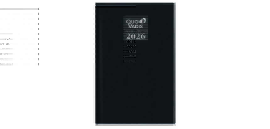 Quo Vadis - Agenda - 2026 - Recettes/Dépenses - Journalier - Français - Vanolin - Noir - 12 mois de janv à déc. - 13x21 cm