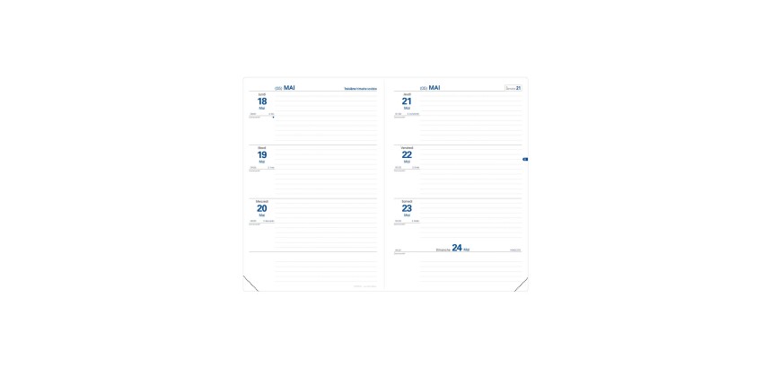 Quo Vadis - Recharge Agenda année scolaire - 2026-2027 - Texthebdo - Semainier Horizontal - Français - 12 mois de mi-août à mi-août - 16x24 cm